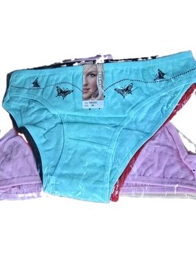 womens' Light Blue Butterfly Cotton Briefs - XL